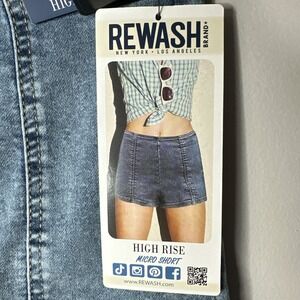 NWT Rewash micro‎ Jean shorts size 5/27 denim high-rise Cotton Blend Retro 60's